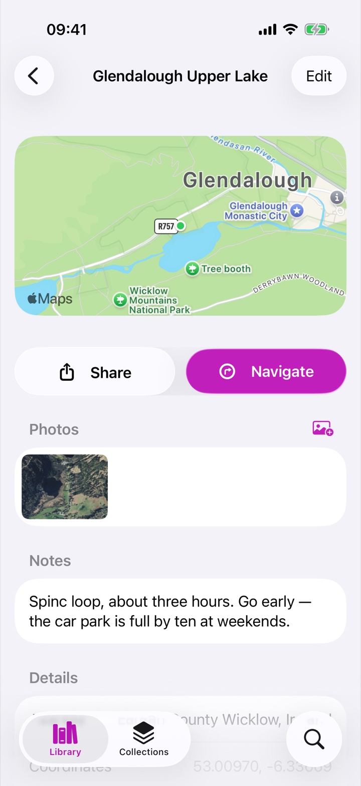 Place detail in Rego with photo, notes, collections, address, coordinates and map